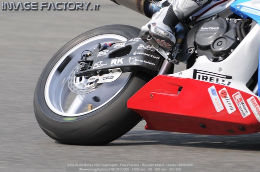 2009-05-09 Monza 1003 Supersport - Free Practice - Russell Holland - Honda CBR600RR